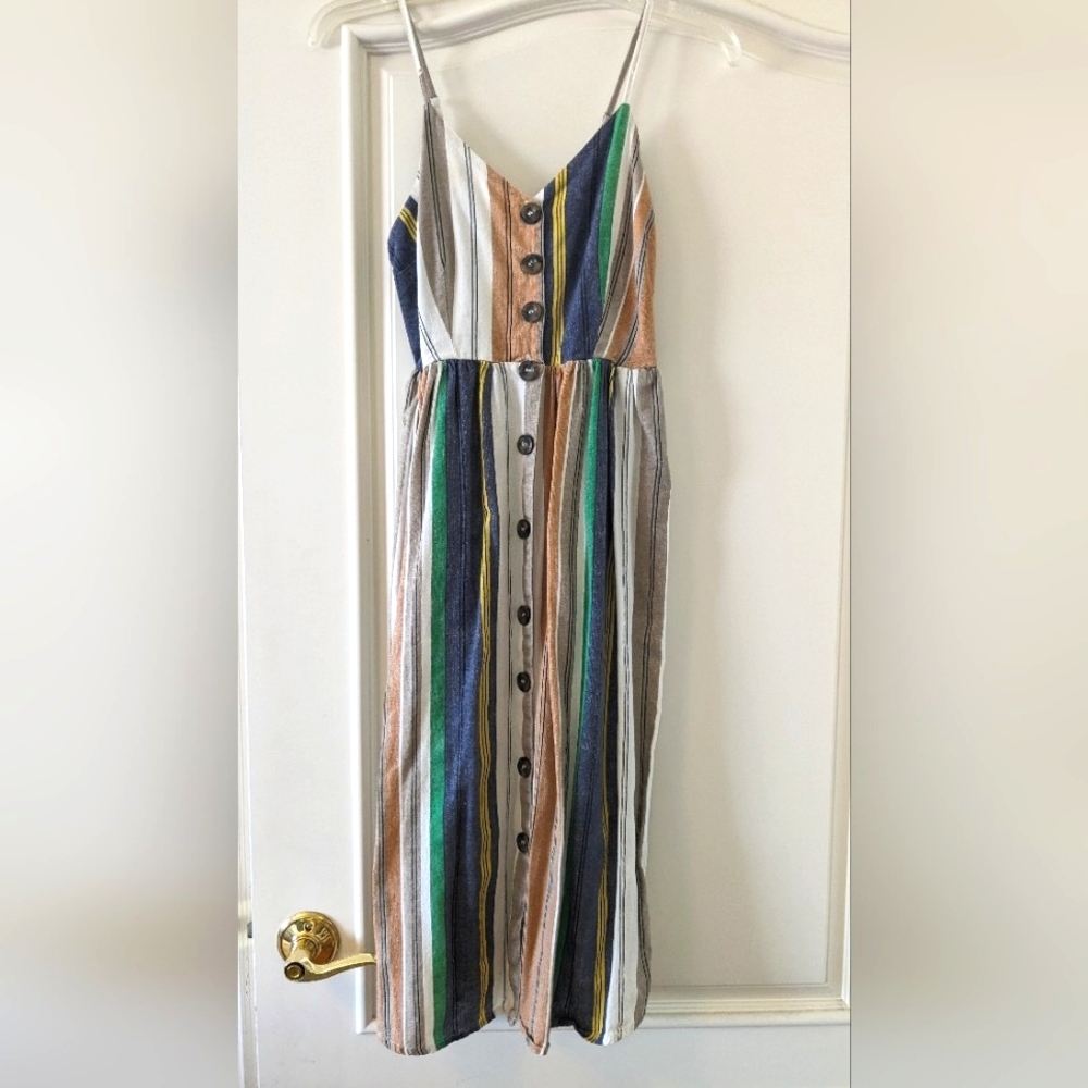 Japna dress mid length A line striped